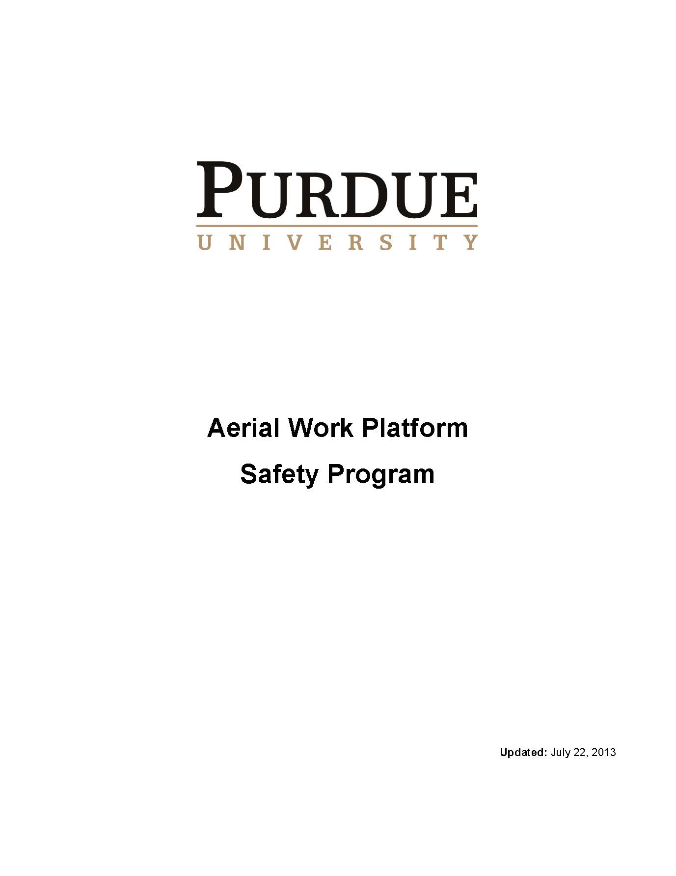 aerial work platform safety program